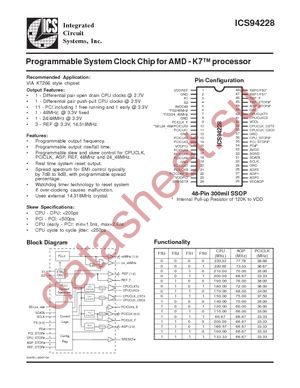 ICS94228BFLFT datasheet  
